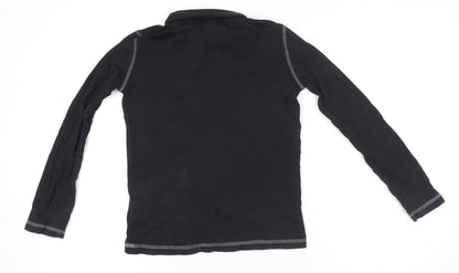 Boys UK Size 10-11 Years Crivit Black Jersey T-Shirt