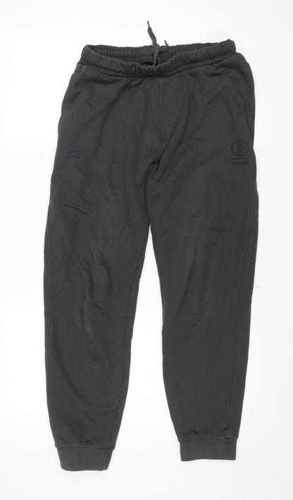 SikSilk Womens Black Regular Fit Fleece Sweatpants M