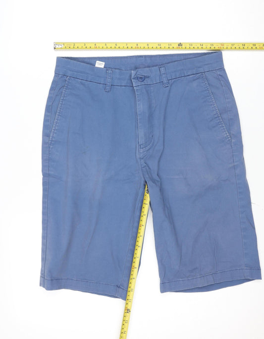 Dunnes Stores Men's Blue Chino Shorts 32in Waist Cotton Blend Casual