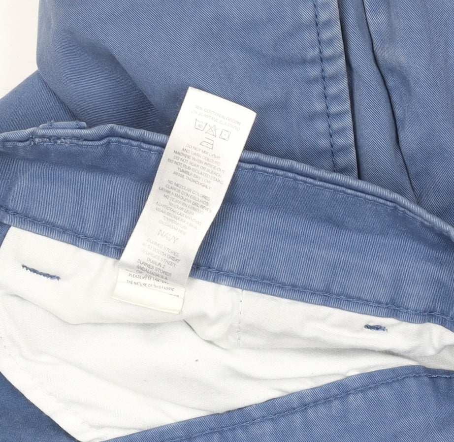 Dunnes Stores Men's Blue Chino Shorts 32in Waist Cotton Blend Casual