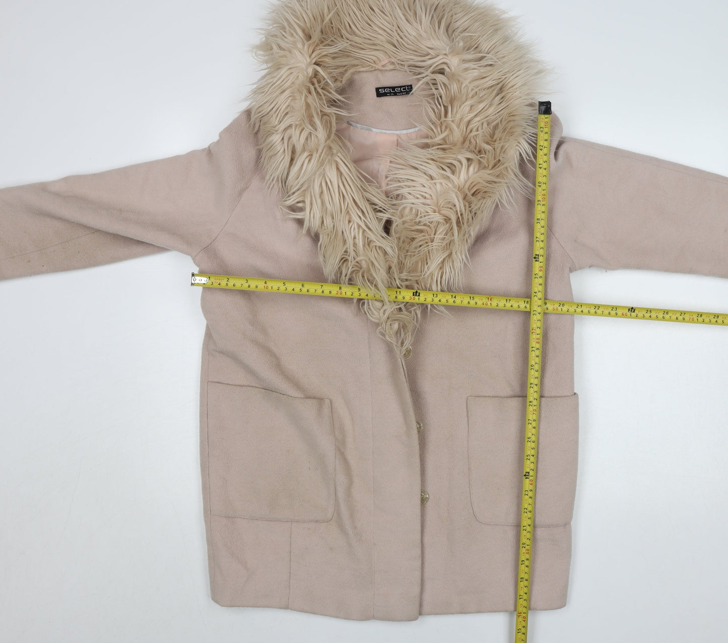 Womens UK Size 14 Select Beige Overcoat