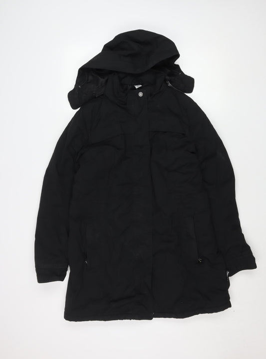 Mens UK Size M Crane Black Parka Coat