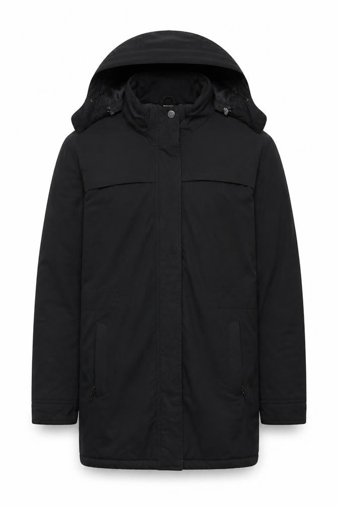 Mens UK Size M Crane Black Parka Coat