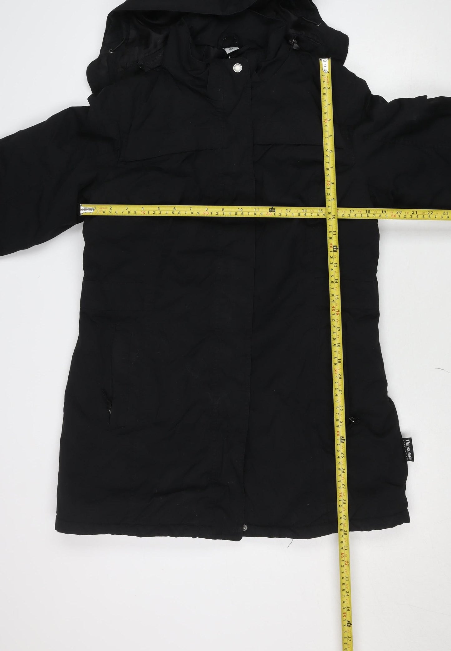 Mens UK Size M Crane Black Parka Coat