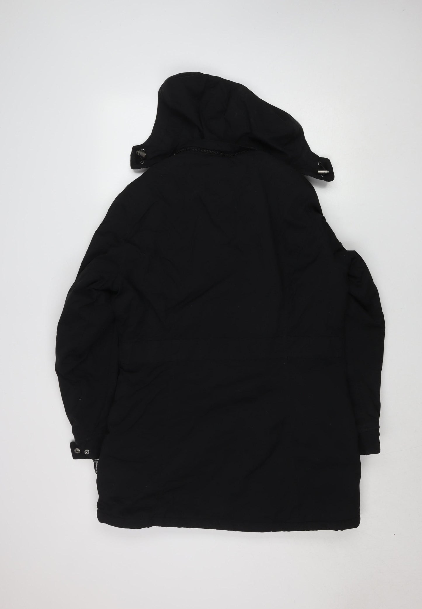 Mens UK Size M Crane Black Parka Coat