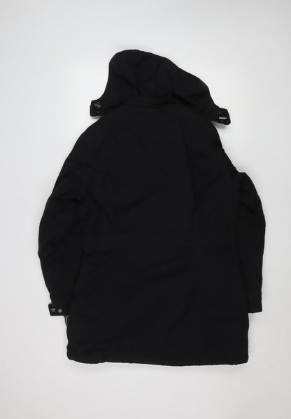Mens UK Size M Crane Black Parka Coat