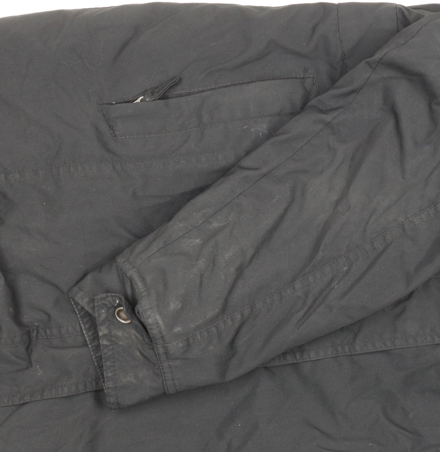 Mens UK Size M Crane Black Parka Coat
