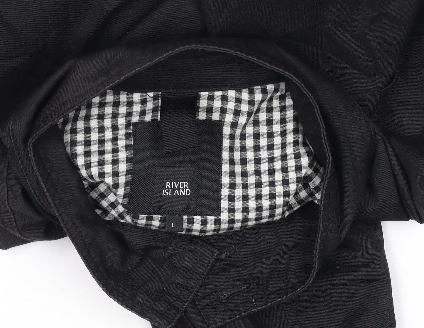 Mens UK Size L River Island Black Bomber Jacket