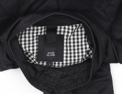 Mens UK Size L River Island Black Bomber Jacket