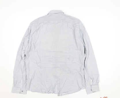 Mens UK Collar Size M Boss Smart Blue  Dress Shirt