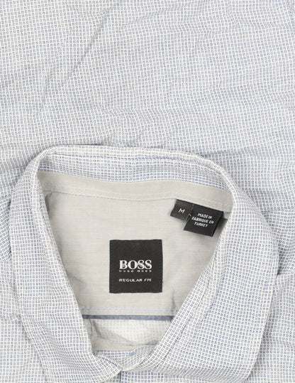 Mens UK Collar Size M Boss Smart Blue  Dress Shirt