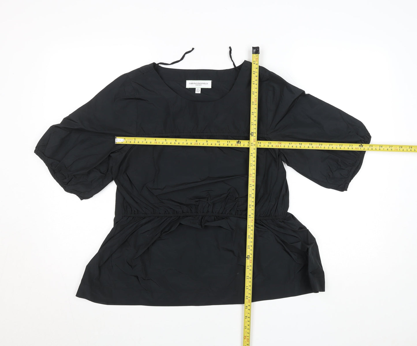 Womens UK Size 8 Carolyn Donnelly Black Tunic Blouse