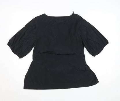 Womens UK Size 8 Carolyn Donnelly Black Tunic Blouse