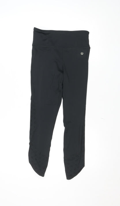 Womens UK Size S Dunnes Stores Slim Fit Capri Black Leggings
