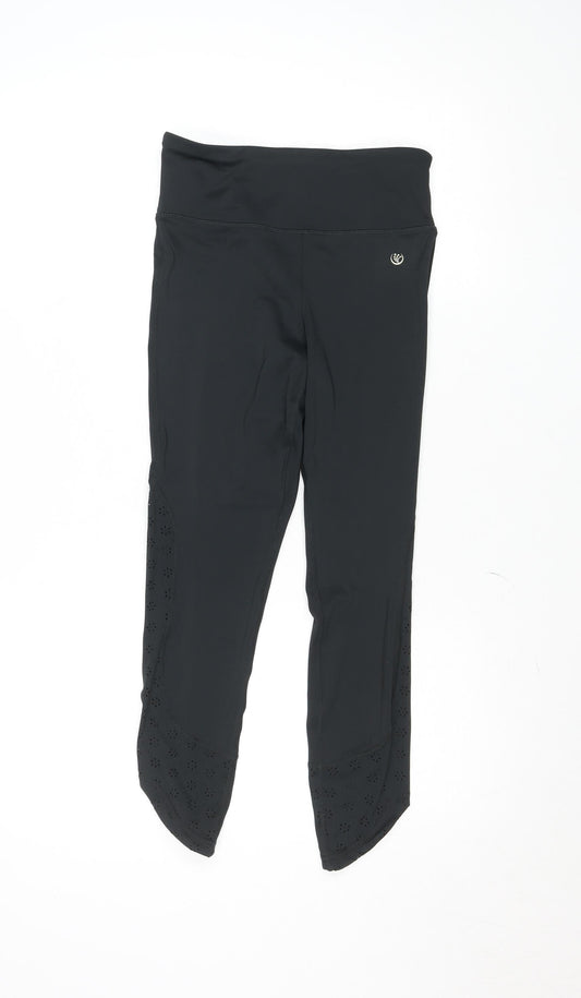 Womens UK Size S Dunnes Stores Slim Fit Capri Black Leggings