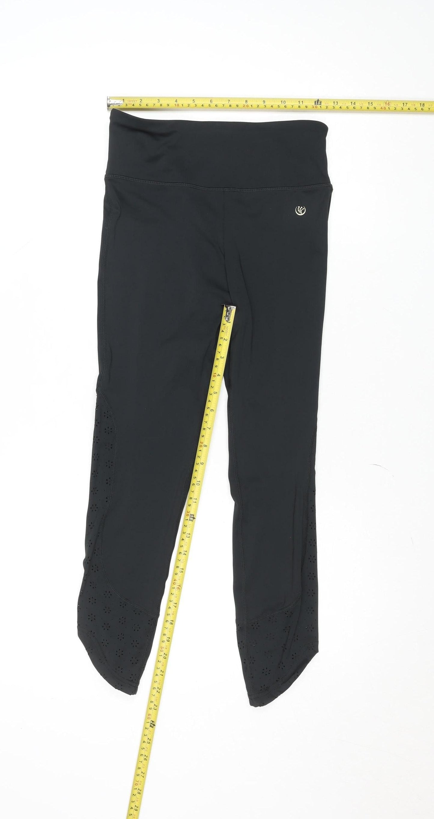 Womens UK Size S Dunnes Stores Slim Fit Capri Black Leggings