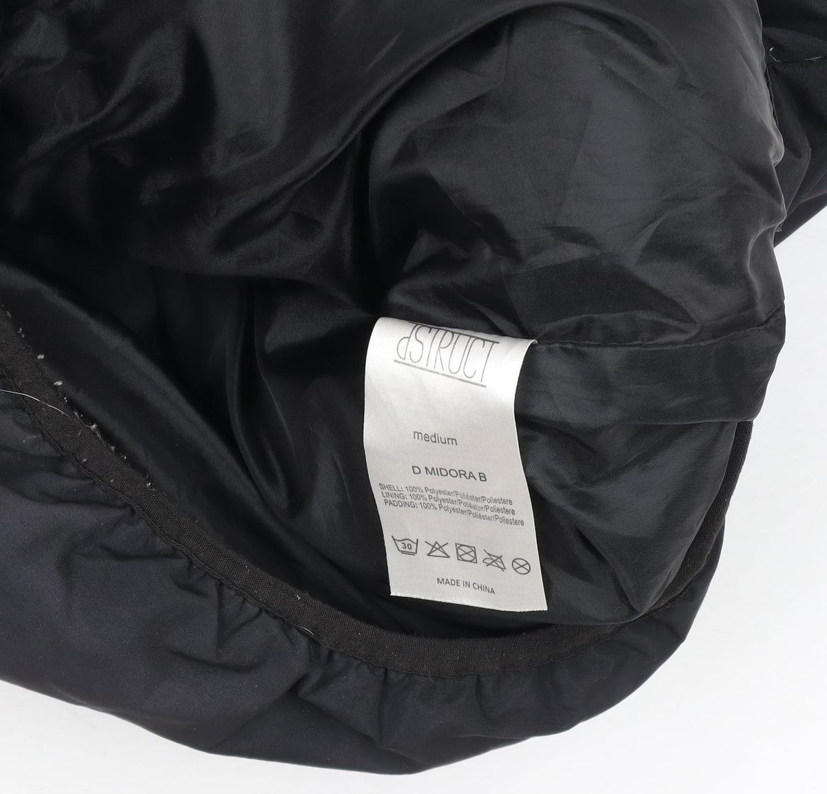Mens UK Size M D/STRUCT Black Puffer Jacket