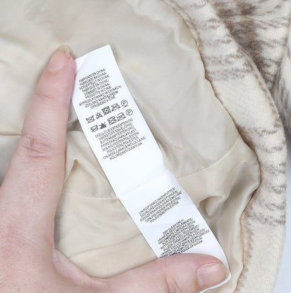 Primark Women Beige Plaid Wool Blend Lined Short Jacket S