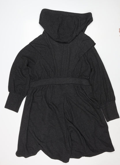 George Women’s Grey Hooded Belted Coatigan Size 18 Long Sleeve