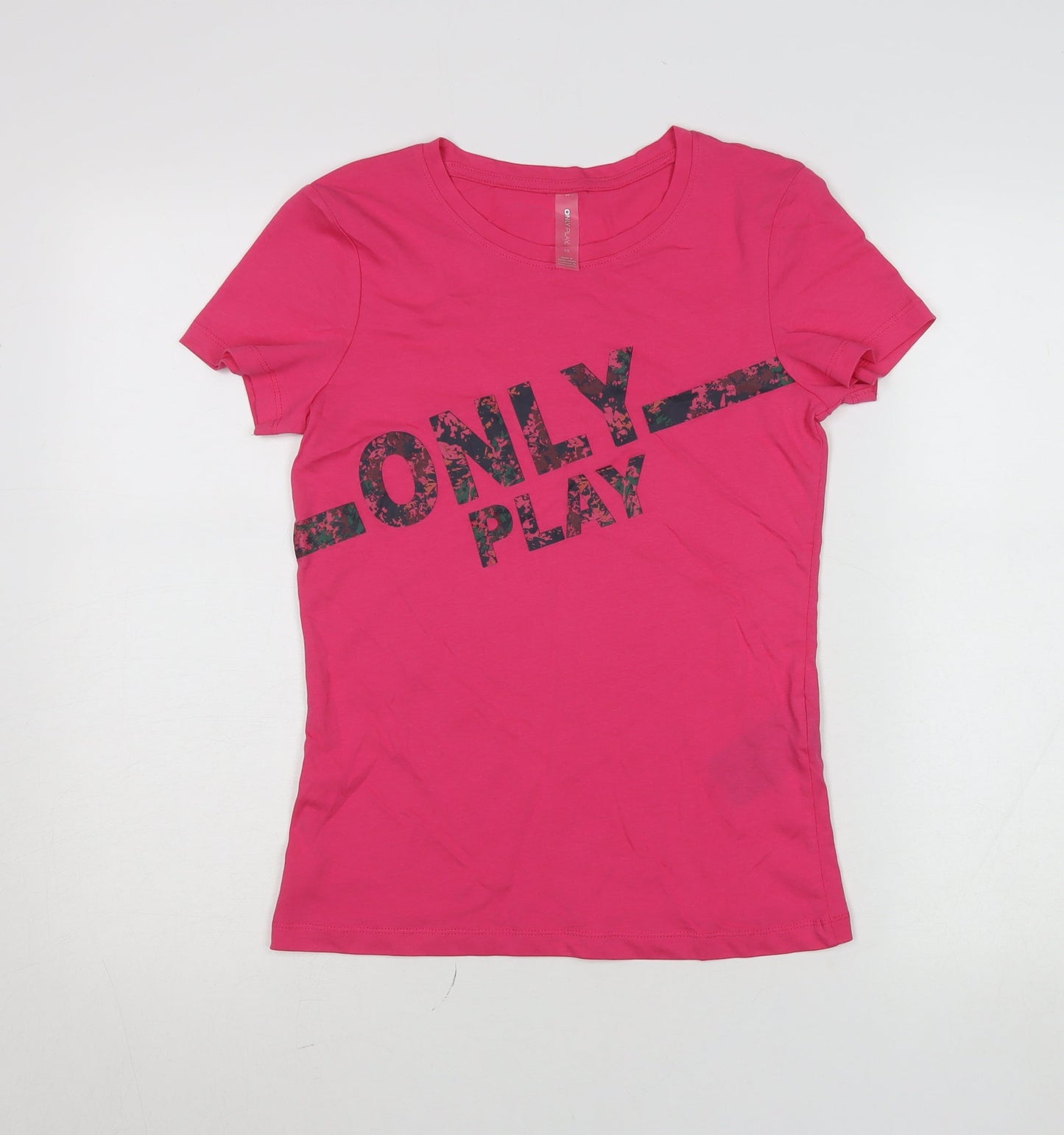 Womens UK Size XS Only Play Pink Basic T-Shirt