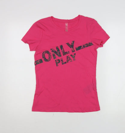 Womens UK Size XS Only Play Pink Basic T-Shirt