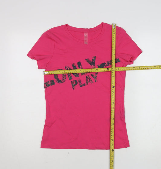Womens UK Size XS Only Play Pink Basic T-Shirt
