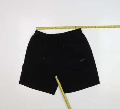 Slazenger Men’s Black XL Sweat Shorts Elastic Waist Drawstring