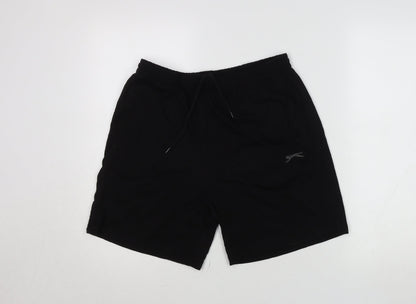 Slazenger Men’s Black XL Sweat Shorts Elastic Waist Drawstring