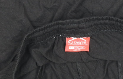 Slazenger Men’s Black XL Sweat Shorts Elastic Waist Drawstring