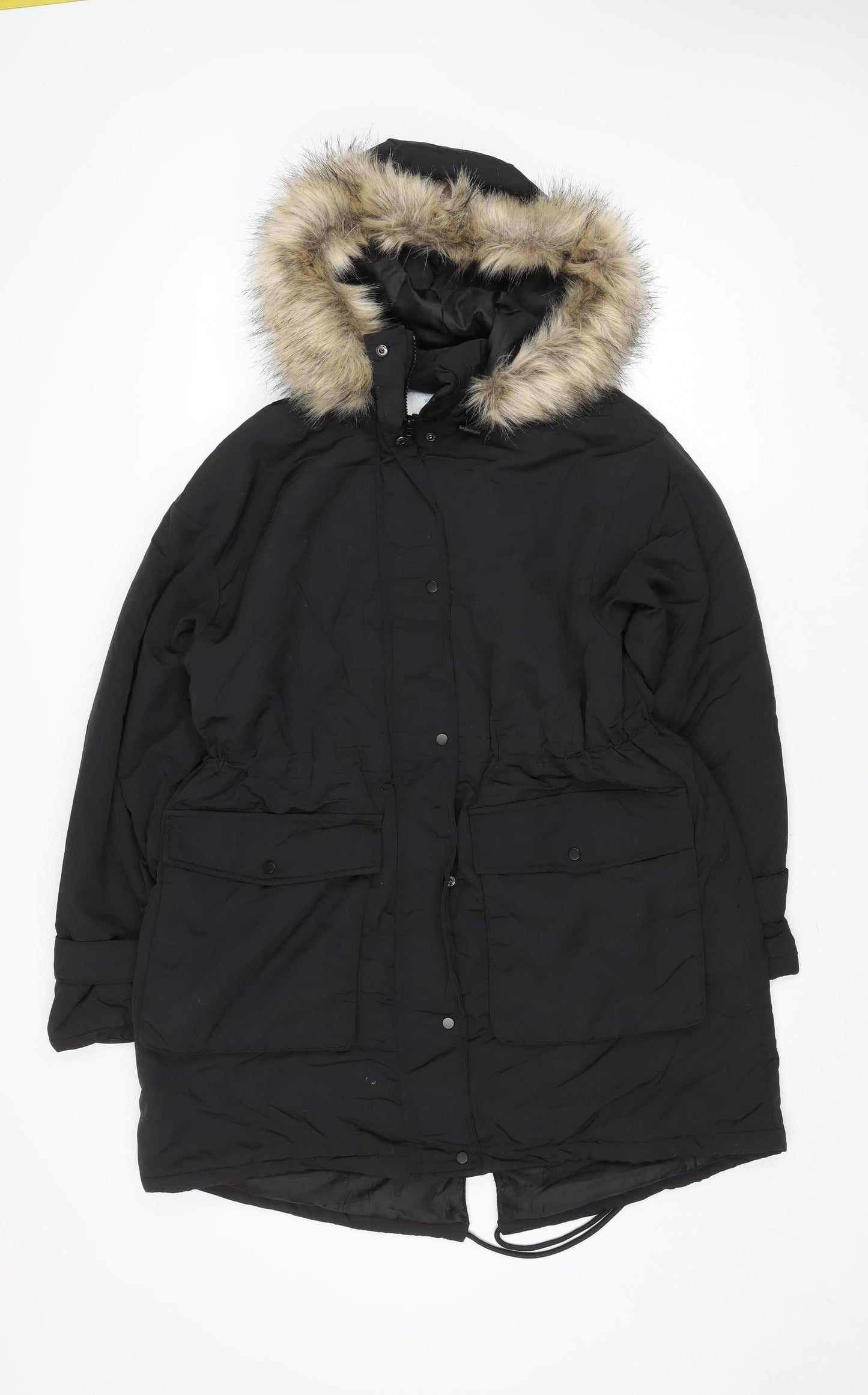 Womens UK Size XS Primark Black Parka Coat