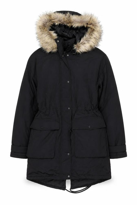 Womens UK Size XS Primark Black Parka Coat