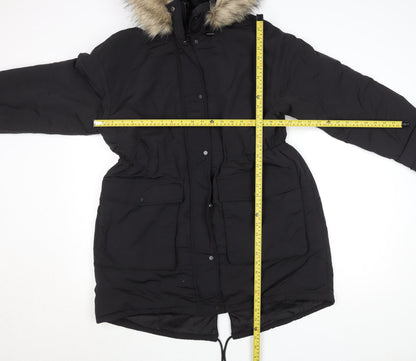Womens UK Size XS Primark Black Parka Coat