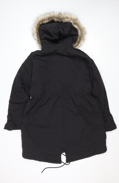 Womens UK Size XS Primark Black Parka Coat