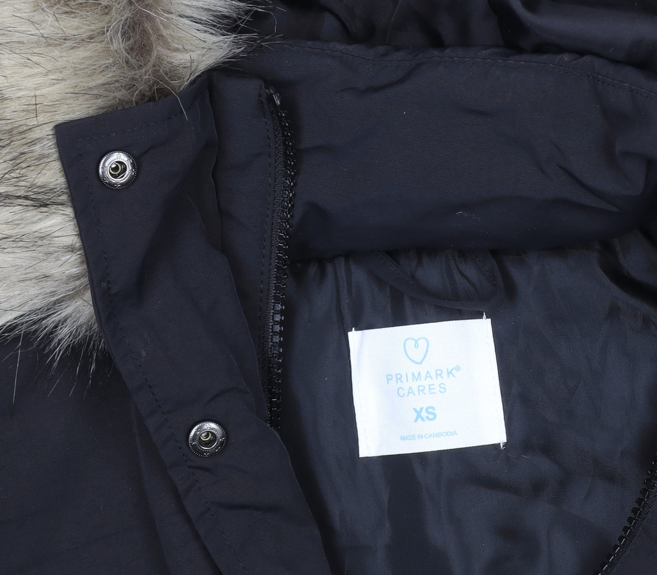 Womens UK Size XS Primark Black Parka Coat