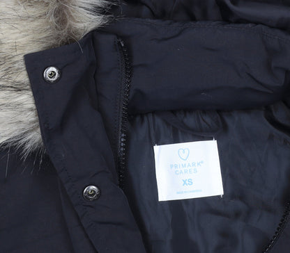 Womens UK Size XS Primark Black Parka Coat