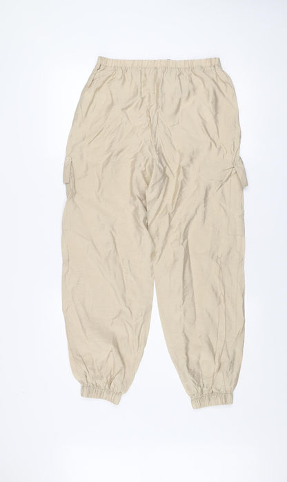 Primark Women’s Beige XS Cargo Trousers Elastic Waist Viscose