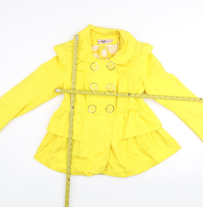 Womens UK Size 10 Miss Real Yellow Trench Coat