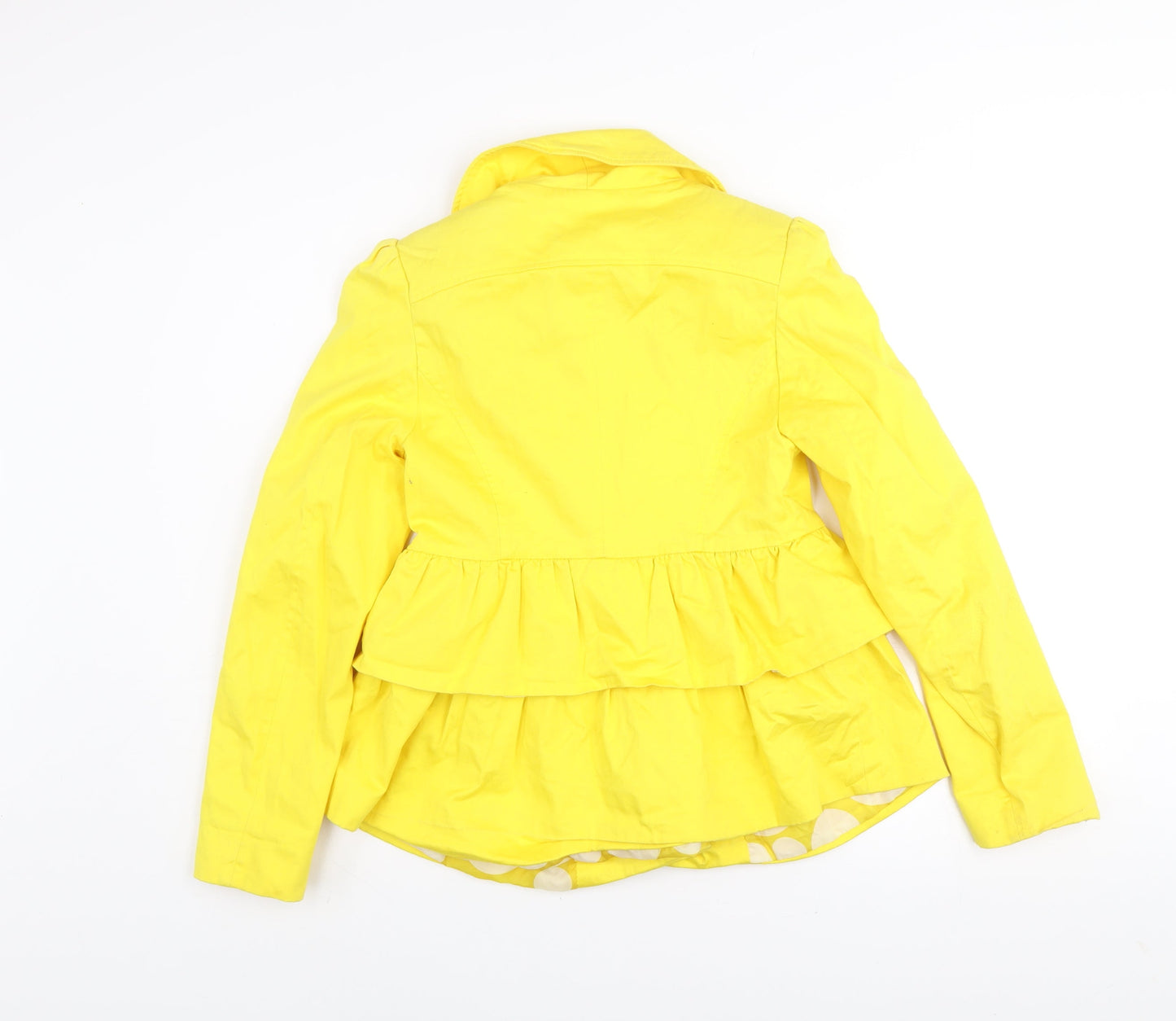 Womens UK Size 10 Miss Real Yellow Trench Coat