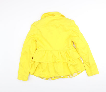 Womens UK Size 10 Miss Real Yellow Trench Coat