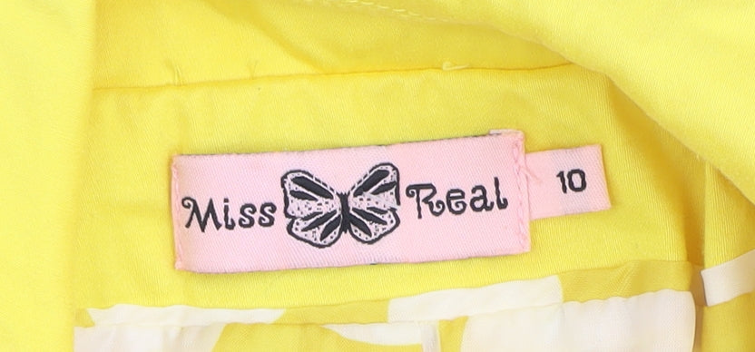 Womens UK Size 10 Miss Real Yellow Trench Coat