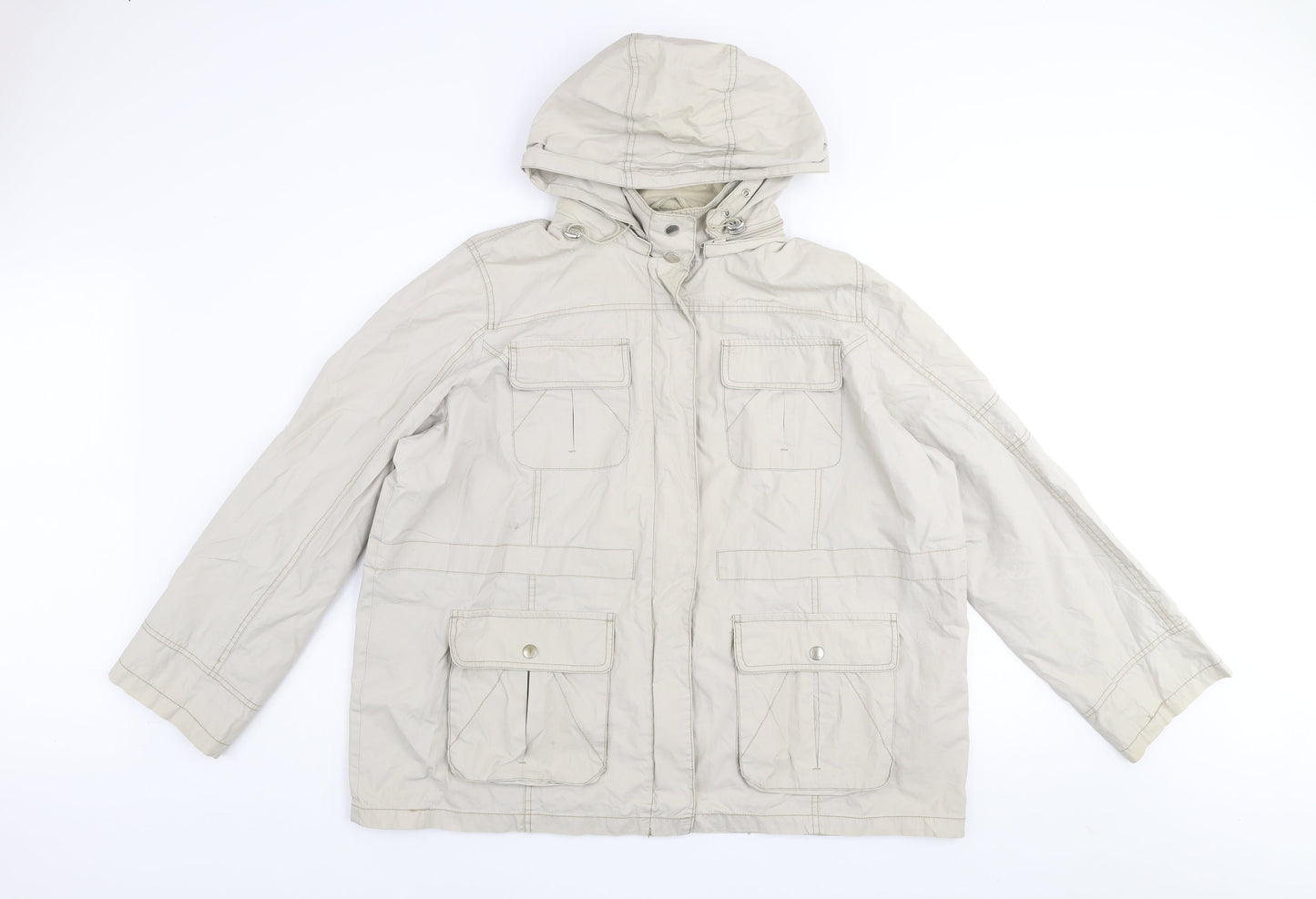 Womens UK Size L bm casual Beige Parka Coat