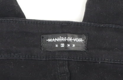 Manière De Voir Men's Black Slim Fit Distressed Skinny Jeans 32W 34L