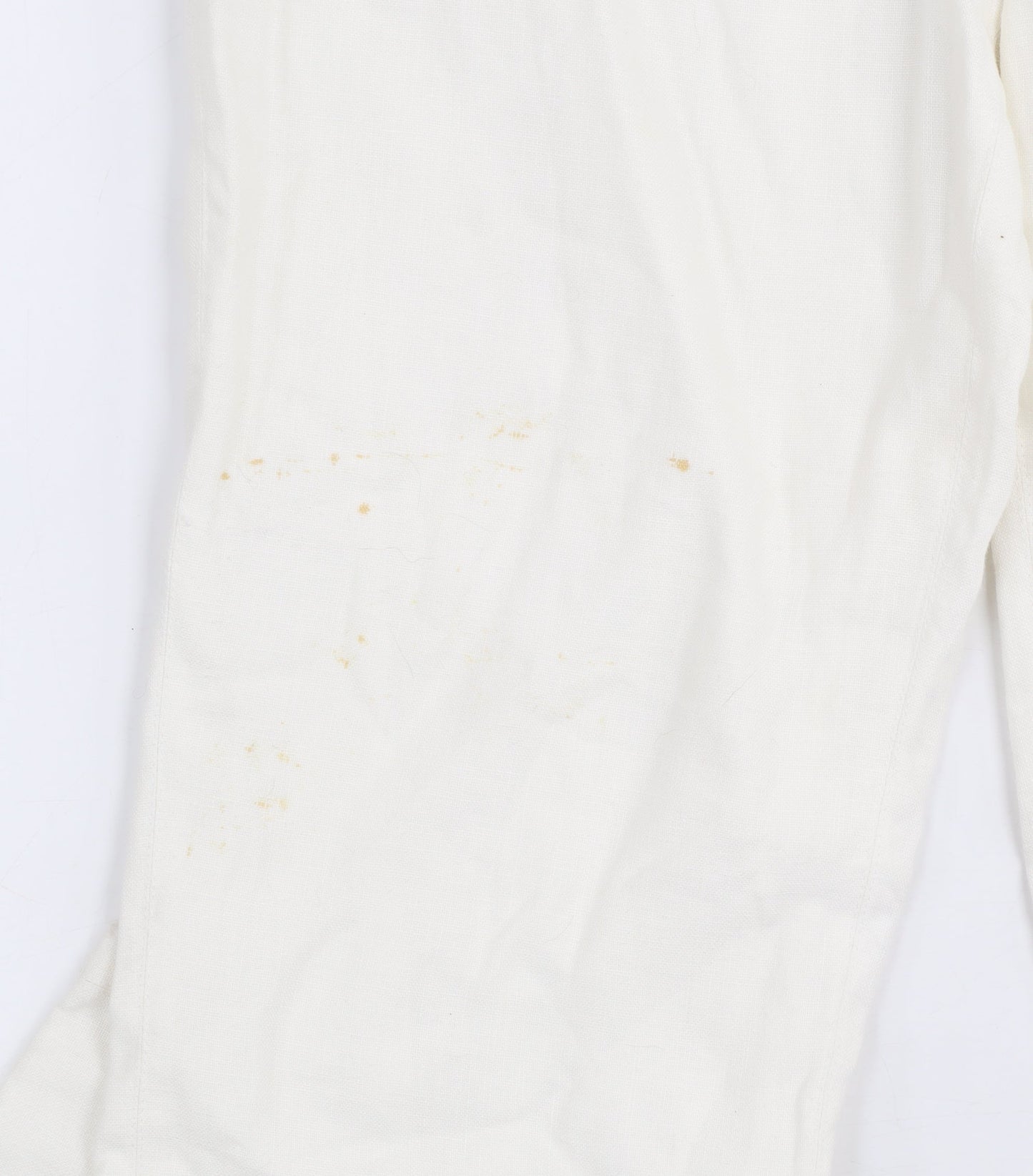 Next Womens White Linen Cropped Trousers Size 12 Regular