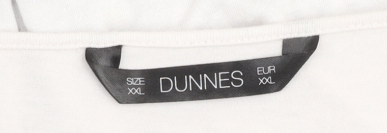 Dunnes Women Blue Floral Sleeveless Blouse XXL V-Neck Lightweight Top