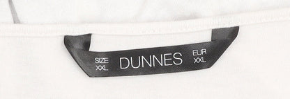 Dunnes Women Blue Floral Sleeveless Blouse XXL V-Neck Lightweight Top