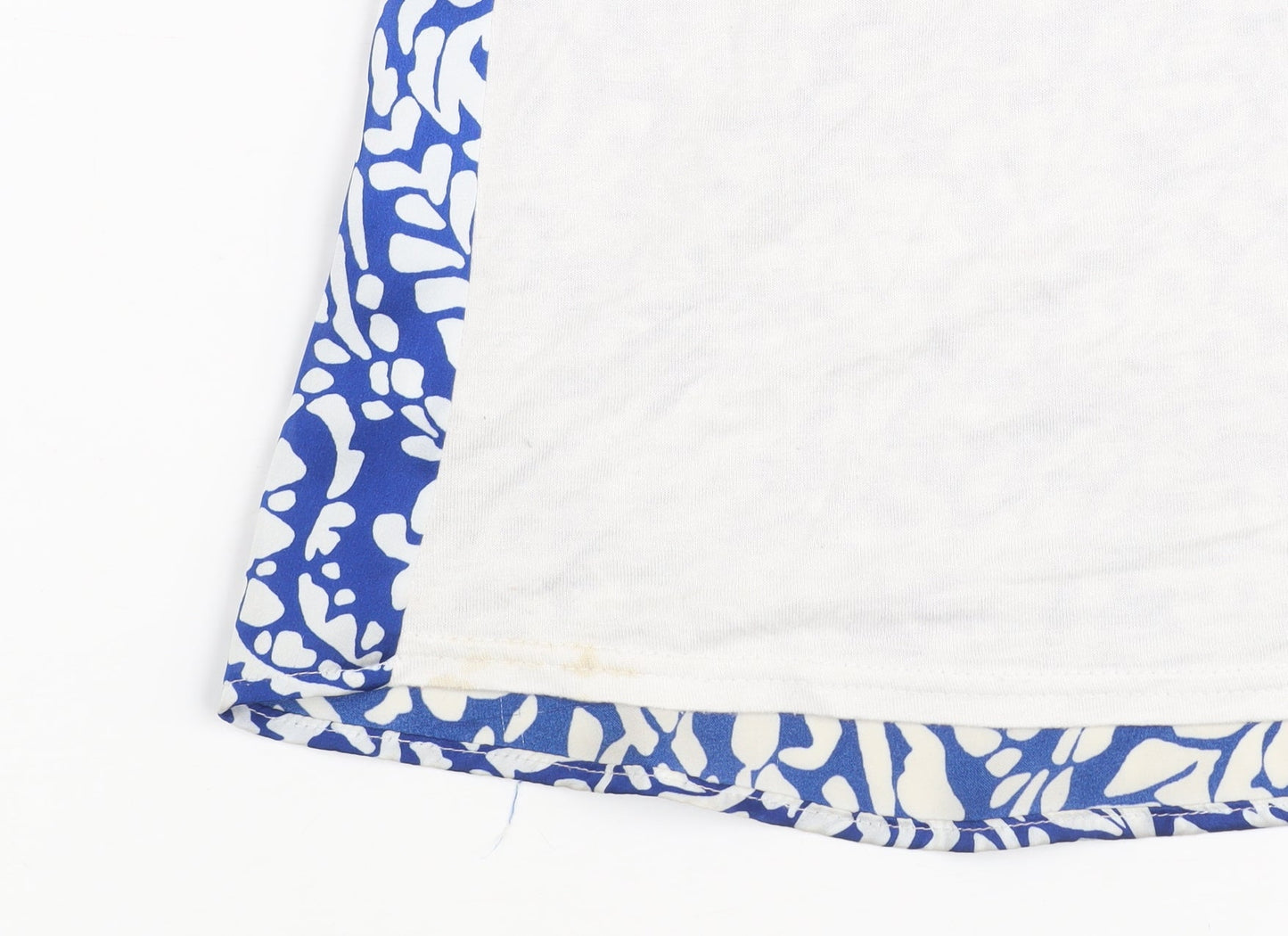 Dunnes Women Blue Floral Sleeveless Blouse XXL V-Neck Lightweight Top