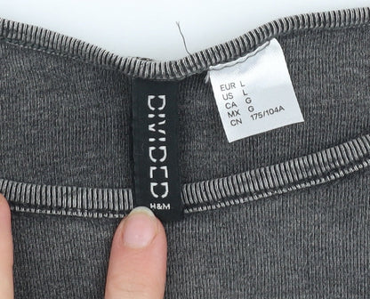 Womens UK Size L H&M Grey Cropped T-Shirt