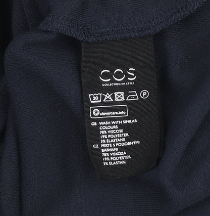 COS Women’s Blue Long Sleeve Shift Dress Size S Viscose Blend