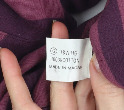 Kaleidoscope Men's Purple Striped Cotton Cardigan M