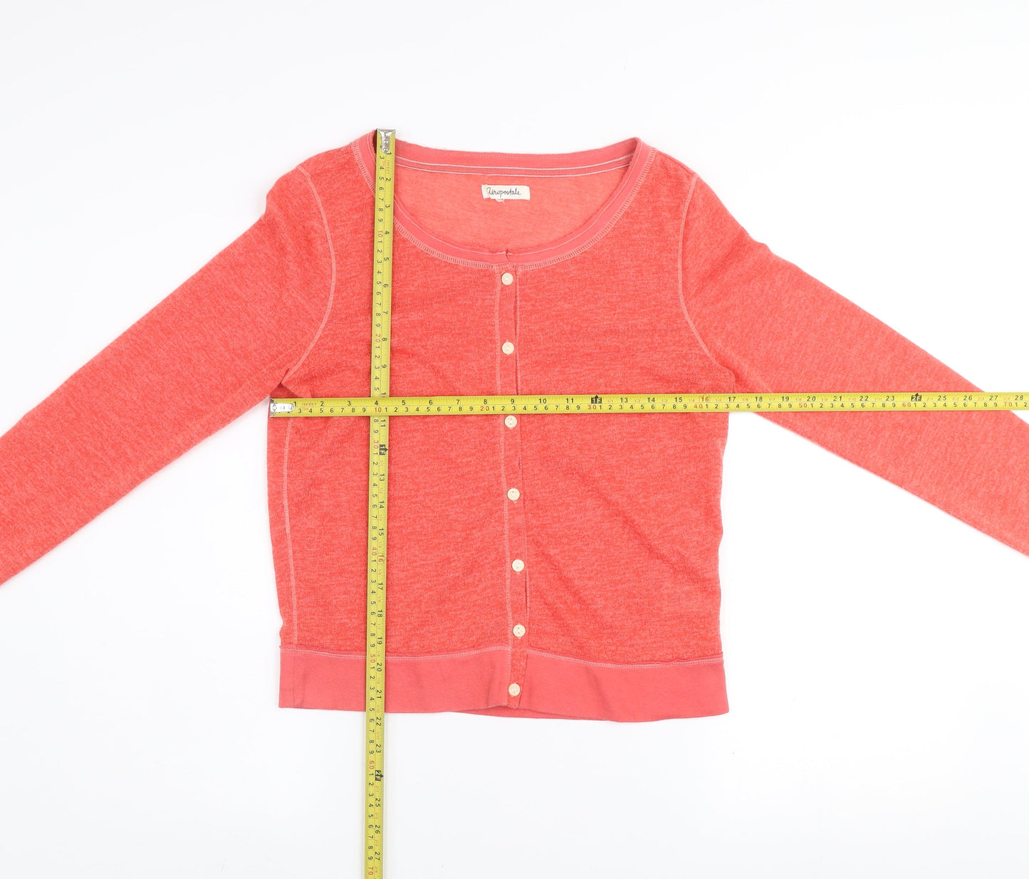 Aeropostale Women’s Pink Scoop Neck Button Cardigan Size L